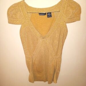 Shimmery gold fitted top